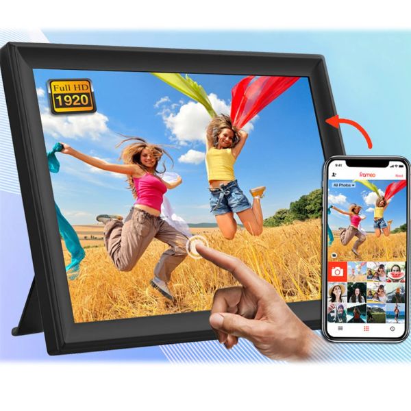 Quadro quadro de 10,5 polegadas Smart WiFi Digital Photo Frame 1920x1200 FHD IPS LCD Touch Screen Autorotato de 64 GB Suporte de armazenamento SD Card SD