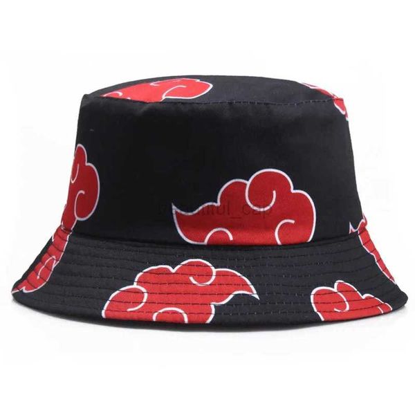 Designer Weitkrempeln Hüte Eimer Hats Rimiut Red Cloud Anime Cartoon Sticker Eimer Hut Baumwolle Menschenmänner Frauen Sonne Schütze Fischermützen Sommerdeckel Caps Caps