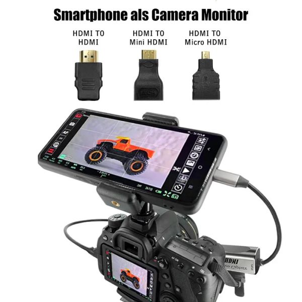 Studio HDMI -Adapter für Android Phone Tablet Camera Monitor Vlog YouTuber Filmemacher Videoaufnahmekartengerät DVD -Kamera Live -Aufnahme