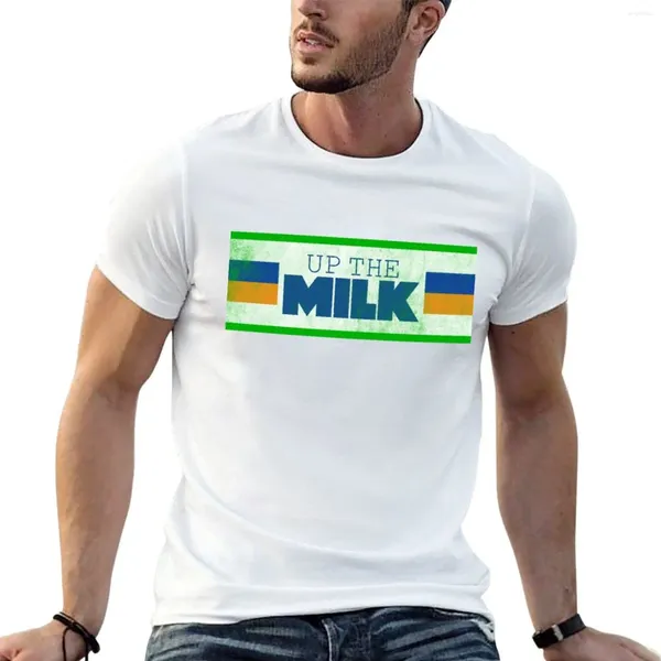Polos da uomo Up the Milk Vintage T-shirt Tees Blacks Top Top Mens Graphic T-shirt divertente