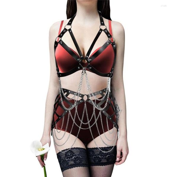 Kemerler Punk Lingerie Giyim Aksesuarları Kadın Deri Kemer Metal Kadın Harajuku Goth Holografik Kıyafetler Gotik Stil8507983