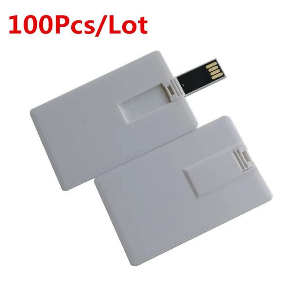 Drives Hot Sale 100pcs Credit Card 2.0 Flash Drive 2 ГБ карта памяти Pendrive USB Stick Drive Custom Logo