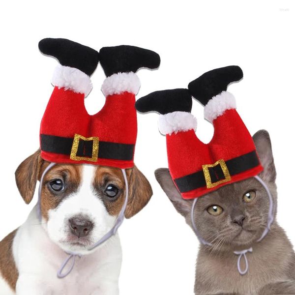 Vestuário de cães chapéu de palhaço de natal cat santa calça chapéu de chapéu nas cabeças dos animais de estimação para animais pequenos suprimentos de eventos de férias de natal