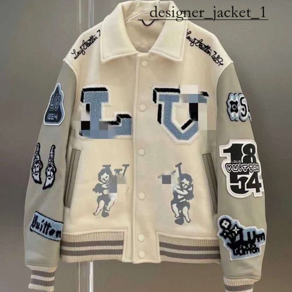 Louies Vuttion Mens Jacket Designer Baseball Jacket Luxury Vintage Jacket Letter Borderyery Louies Women Women Loose Caats Casacos Graffitir Vuttion Jaqueta 8757