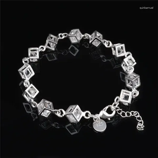 Link Armbänder Silber Farbe Zirkon Armband Mode Schmuck Klassische Hochzeitsgeschenk für Frauen gute Qualität Fabrikpreis Großhandel