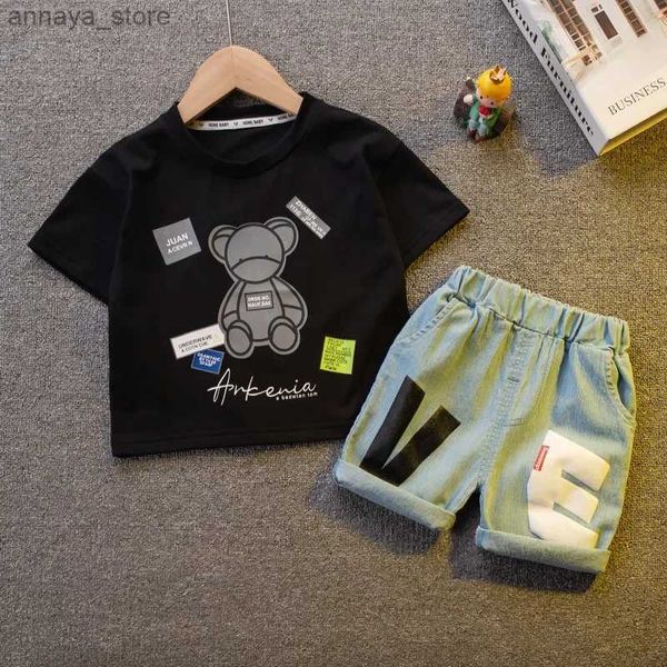 T-shirts Cotton Fashion Baby Boys Clothings Conjuntos de roupas coreanas Little Kids Sleeves Short Suits Summerl2404