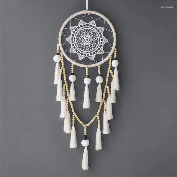 Promozione di figurine decorative!Macrame Wall Impiccing Dream Catcher Large Natural Hairball (perline con Nappa)