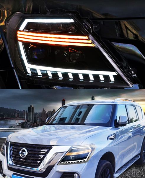 Auto-Blinker-Hochstrahllampe für Nissan Patrol Y62 2013-2018 LED-Scheinwerfer Altima Daytime Running Head Light Objektiv