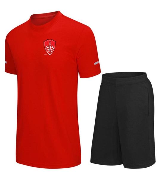Neueste Stade Brestois 29 Herren Fußballtraining Trails -Titelsanzuiten Fastdry Kurzarm Fußball -Shirt Custom Logo Outdoor T -Shirts 7830665