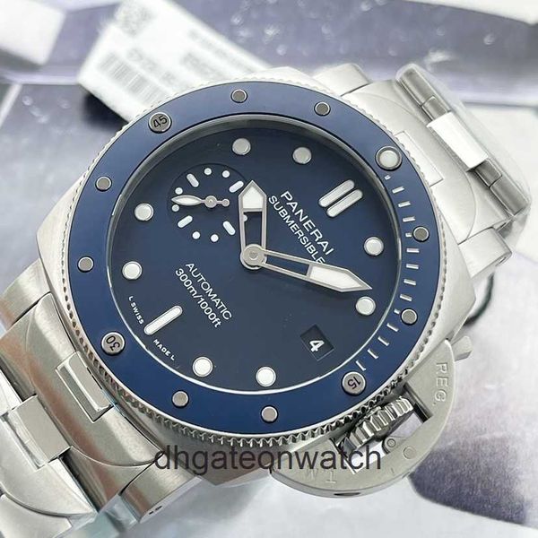 Relógios de designer de ponta para a série de submarinos marinhos da Fashion Peneraa PAM02068 MECHONICA MECÂNICO ALGUMA RESPELHO 42MM ORIGINAL 1: 1 com logotipo e caixa reais