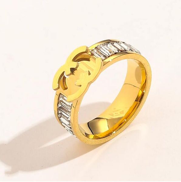 Anelli di fascino delle lettere classiche 18k Gold Ringite per matrimoni Pesigner di moda Fashi