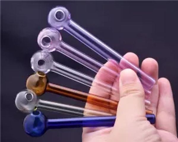 Cucchiaio di bruciatore di olio in vetro all'ingrosso cucchiaio di vetro pyrex tubi per fumo a mano per fumare accessori adattapter utensile adattatore unghie ZZ