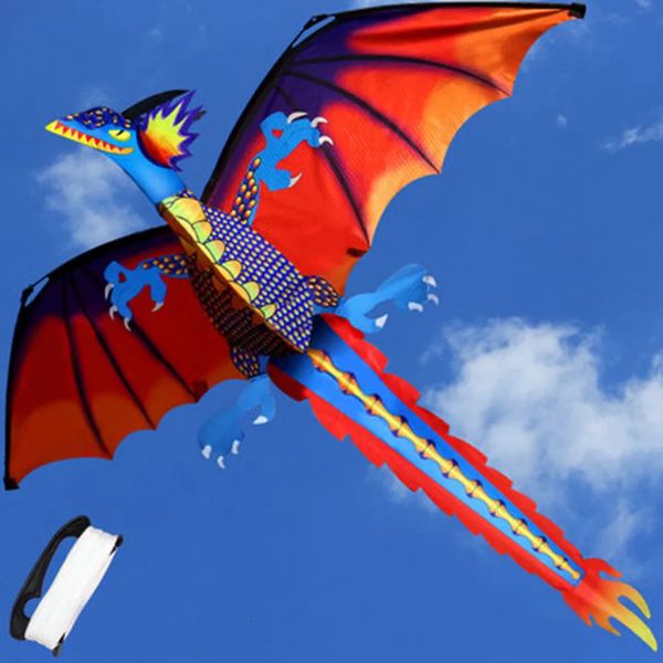 3d Dragon Kite Kids Toy Fun Fun Outdoor Flying Activity Game Children With Tail Development Toys Flying Dinosaur Kite 240419