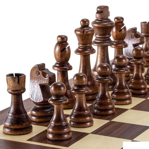 Giochi di scacchi 32 Pieses Wooden Standard Tournamen Staunton Wood Chessmen 8cm King Heightchess Pieces Solo nessuna scheda 231031 Delivery Delivery Ot89p