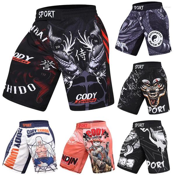 Shorts masculinos Cody MMA para treinar kickboxing lutando contra artes marciais Muay Thai Bjj Boxing calças de luta com cordão