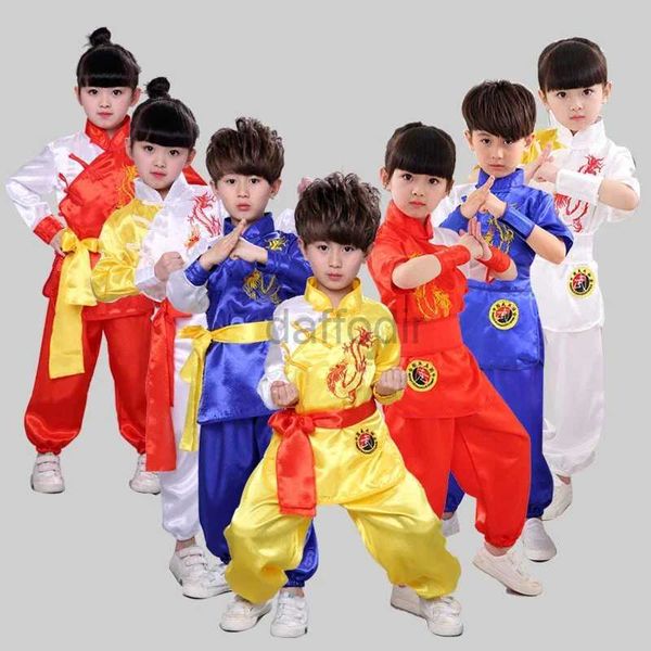 Abbigliamento da palcoscenico per bambini Cinese Abbigliamento da wushu tradizionale per bambini Uniforme di arti marziali Kung Fu Suit Girls Boys Performance Set di costumi da palco D240425