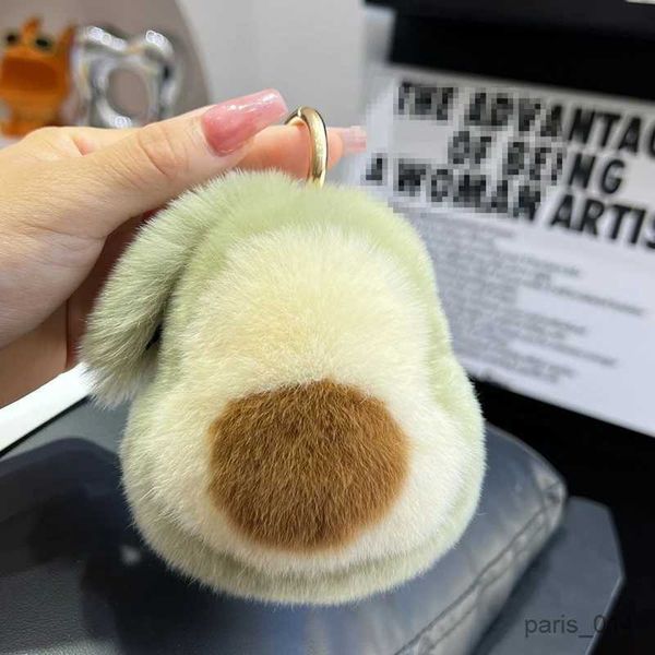 Animali di peluche di peluche Nuovo imitazione carina Rex Rabbit Fur Avocado Calket Calket Casecant Kiii Girl Gift Boll Bolline Bambola Borsa Backpack Ciondolo