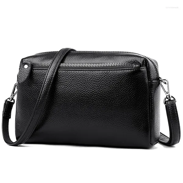 Tasche echte Leder Frauen kleine 2024 Luxus mehrschichtiger Mode-Crossbody-Taschen für weiche Schultermessenger