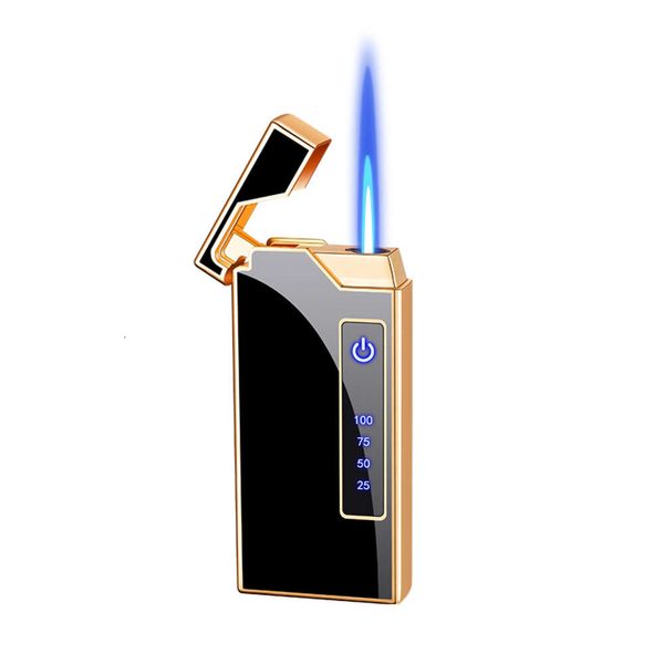 Lighters USB inteligentes Impressão para os dedos de arco duplo eletrônico Double Plasma isqueiro sem chama para charuto