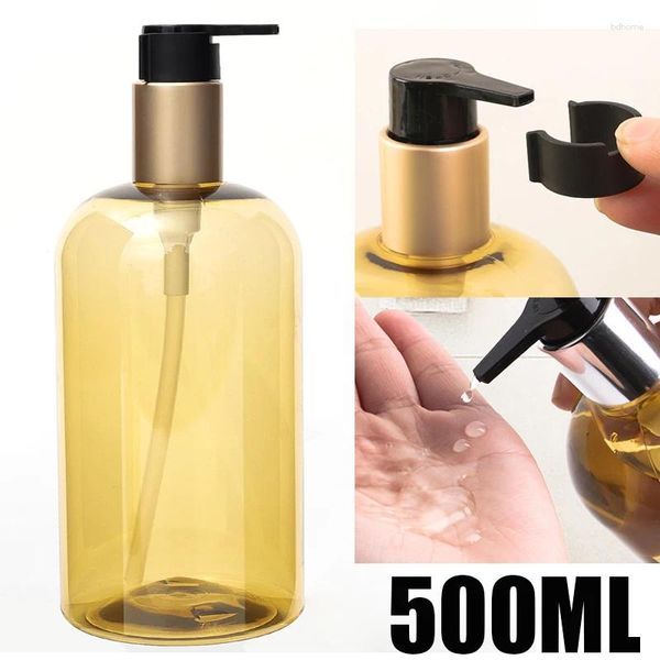 Speicherflaschen 1PCS Tragbares Spray Subpottling Plastik Gold 500 ml nachfüllbare Flasche leerer Behälter Lotion Make-up-Werkzeuge