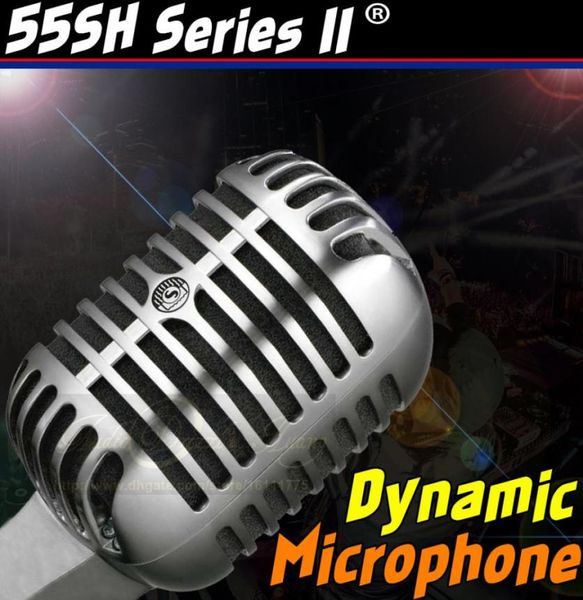 Professional Silver 55sh Series II Retro Classic Dynamic Dynamic Vintage Wired Microphone Vocal Mic para KTV Karaoke Studio Recor5083840