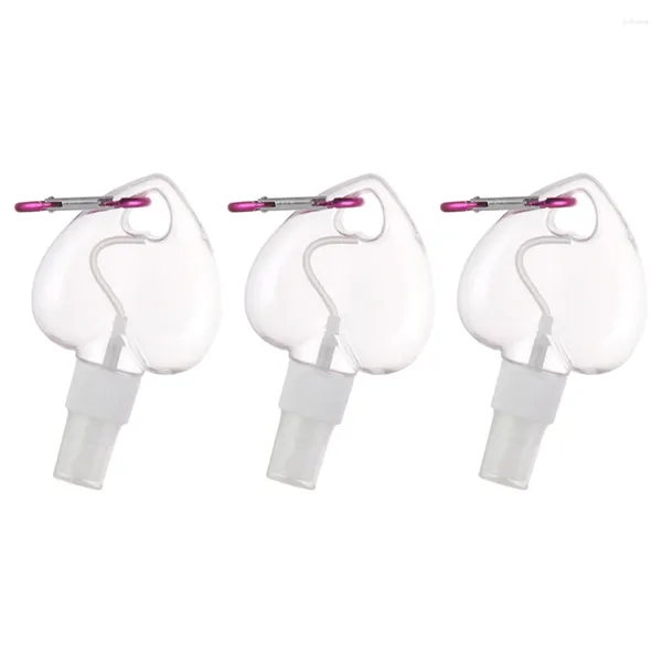 Garrafas de armazenamento 3 pcs higineses Love Spray frasco de garmating via portátil perfume recarregável desenho de carabiner de animais de estimação