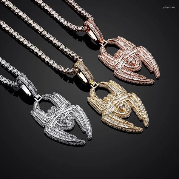 Anhänger Halsketten Hip Hop Claw Einstellung 3A CZ Stein Bling E ICED BIG SPIDER TIERING Pendant für Männer Rapper Juwely Geschenk