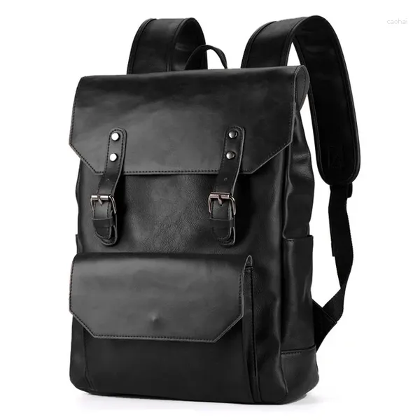 Backpack School High Bags High Workmanshth Student Moda Male Chegada Maces de alto grau Backpachas de couro PU Mochila