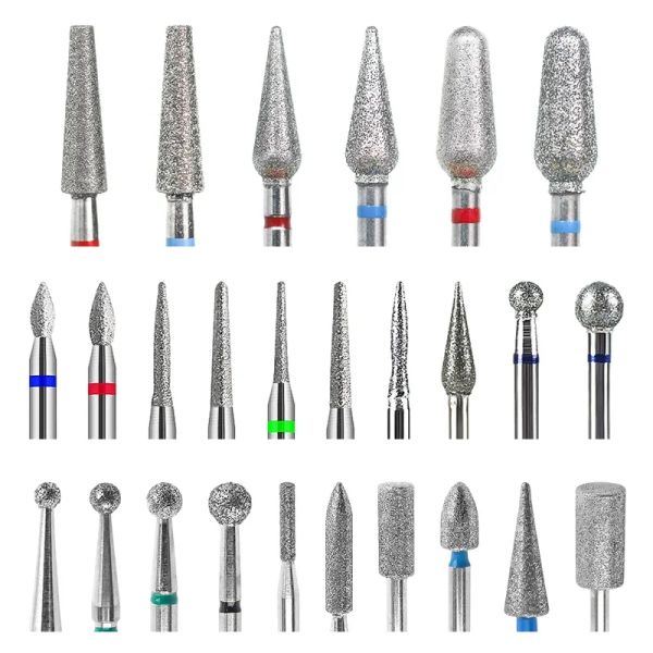 BITS Diamond Ceramic per perforazione per unghie bit taglierina per manicure file rotanti destro destro tampone buffer per chiodi fai -da -te strumenti