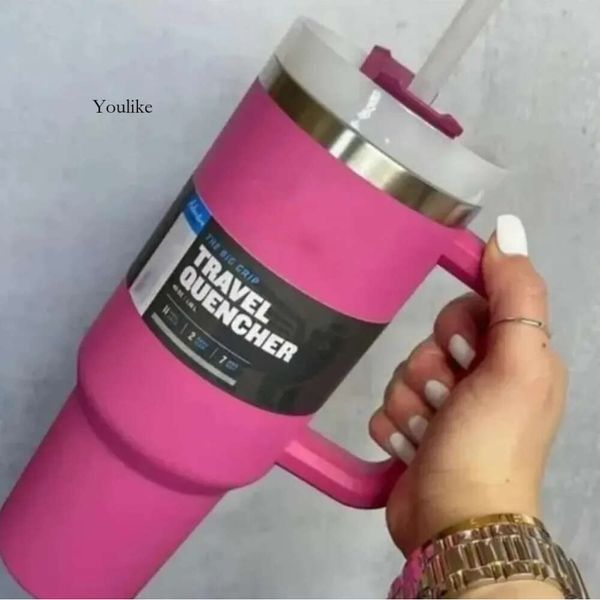 ABD Stok Paslanmaz Çelik Oz Tumbler Bardakları saplı ve Samanlı Büyük Kapasiteli Seyahat Araba Kupaları Termos Yalıtımlı Su Şişeleri Renkler I