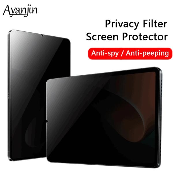 Protetores para Xiaomi Mi Pad Pro 5/6 11 Redmi Pad 10.6 Protetor de tela do filtro de privacidade Mipad 5 Pro 12.4 Filme Antiglare/Antipeep/Antispy