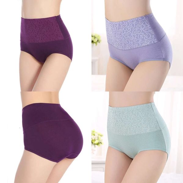 Pure 3pcs/lot Cotton High High Welist Mutandine da donna Plus Triends In biancheria bianche da donna Autunno inverno mutandine sexy Female Underpants 210730 210730