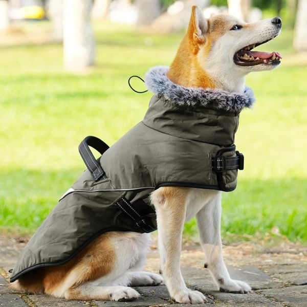 Giackette Calza Cappotto per cani Frequenza Riflettente Anello Cane Giacca inverno con coniglio Collaggio per cani giubbotto per cani Strognato Snepora per animali domestici freddi