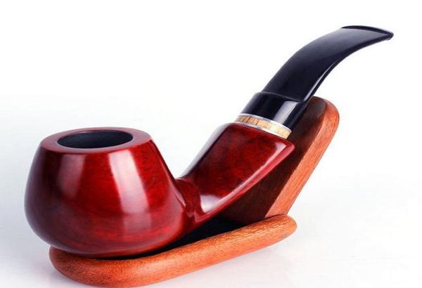 Acessórios para fumantes de venda inteira Red Sandalwood Curved Tobacco Pipes 9mm Elemento de filtro 6765415637
