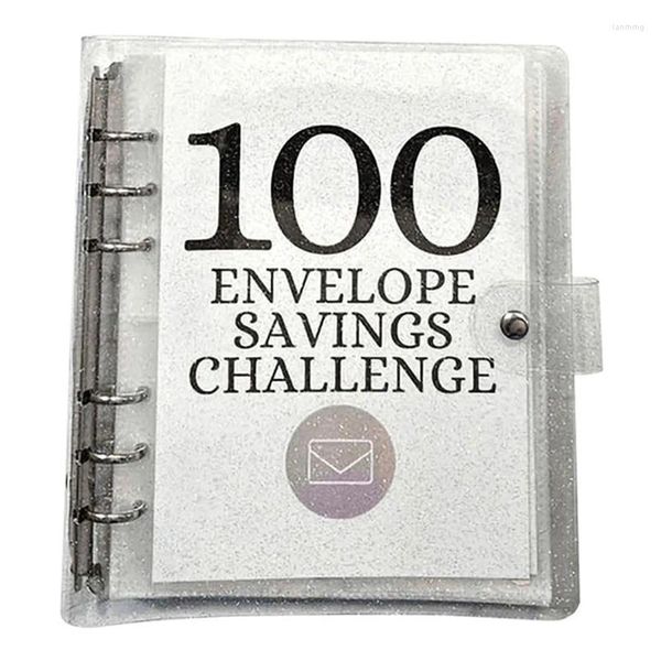 Envolva de presentes Kit de desafio de economia de dinheiro 100 Binder Envelope para economizar envelopes de caixa Planejamento de orçamento fácil instalação fácil