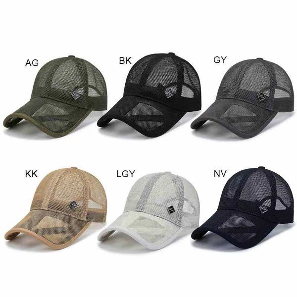 BAPS BALL Summer Secco rapido fresco traspirante a maglia ferita Mesh Sports Protection Sun Protection Mens Outdoor Ridtrucker Cappello da baseball da golf militare J240425