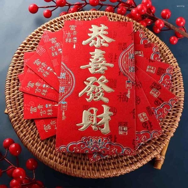 Confezione da regalo pacchetto di pacchetto rosso busta tradizionale per la fortuna del denaro auguri benedici della buona festa di celebrazione tascabile