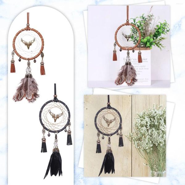 Dekorative Figuren mehrfarbige natürliche Feder Traumfänger Ornament Room Wand Hänge Wind Chime Dekoration kreatives Geschenk