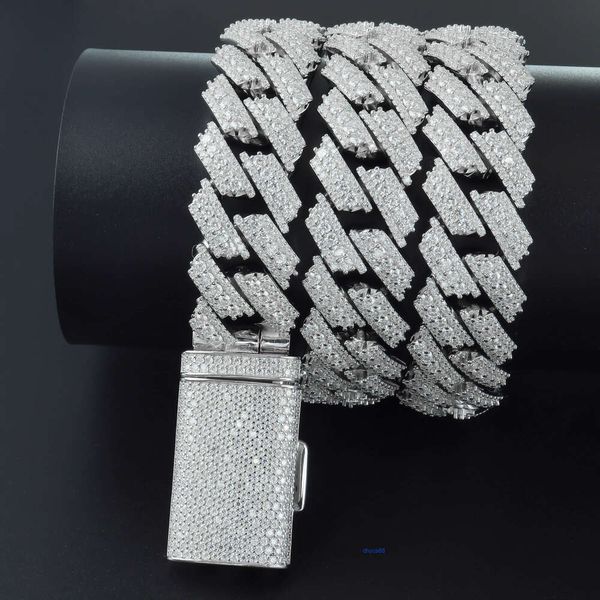 Hot Sell 201916mm 925 Silber Halskette VVS Moissanit Diamond Zirkon CZ für Männer Hip Hop -Kette Custom Fine Schmuck