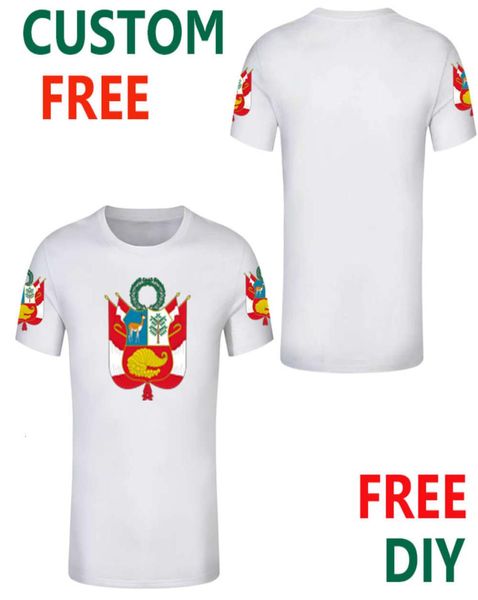 Polo Shir Peru T -Shirt Custom Country Peruano Spanischer Text personalisieren Tee -Shirts DIY Peruaner Trikot1468591