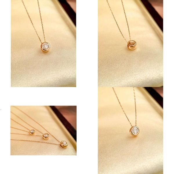 22090801 Colar de jóias femininas 0,35ct bolha redonda de diamante pendente de diamante 40/45cm AU750 Amarelo Gold Qualidade original