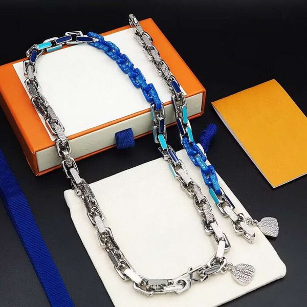 Colares de colares pendentes de colares de hip -hop America Colar de moda Bracelete Homens Mulheres prata Prata