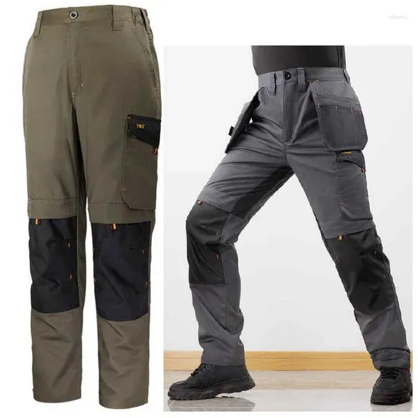 Calça masculina estilos americanos roupas de trabalho multiuso de carga casual de grossa