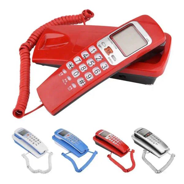 Acessórios Mini Office Phone Chamador Id Linear Linha Phone Phone Fired Phone Montable Phone com LCD Display For Home Office Hotel