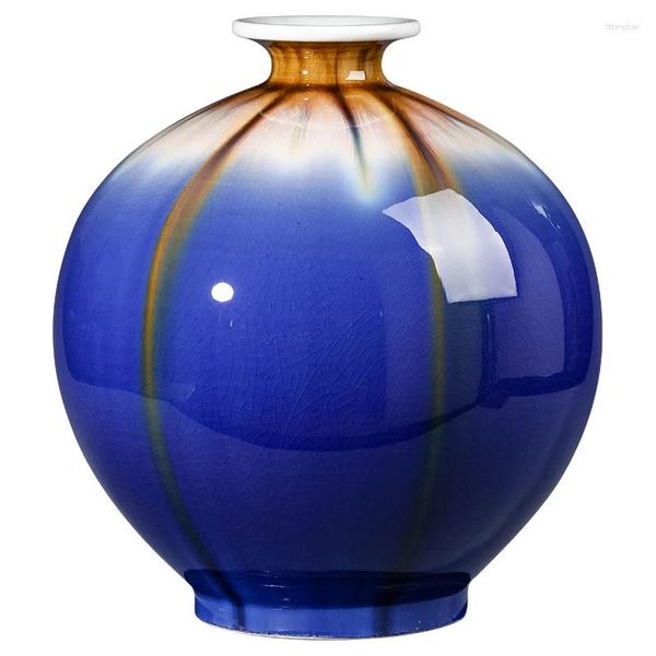 Vasen Keramik Glaze Kiln Vase Wohnzimmer Antike Nachahmung Chinesischer Stil Porzellanflasche Desktop Blumenarrangement Home Dekoration