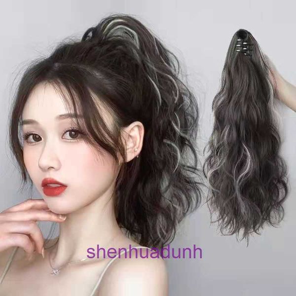 Perücken Frauen menschliches Haar Gewebeponytail Perücke Frauen Wolke heiße hohe Braid -Modesimulation Fluffy Grip Bunte Wasser Ripple Birne Roll