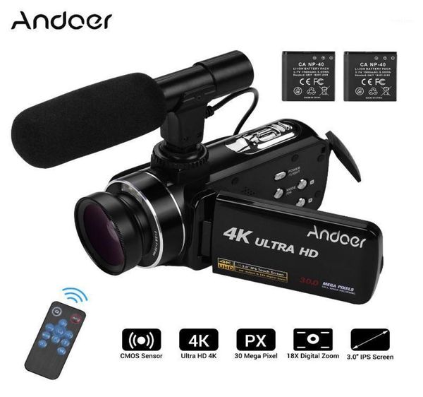 Andoer 4K Ultra HD Handheld DV 30 polegadas Câmera de vídeo digital Câmera de vídeo CMOS com 045x lente de grande angular com microfone18456739