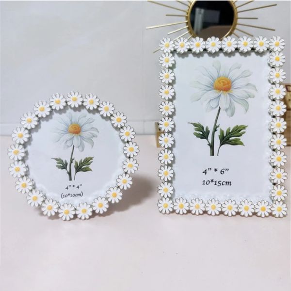 FRAMENTOS LUZ LUZULO FOTO FORÇA METAL Daisy Creative Home Decoration Wedding Photo Frame Birthday Gift Desktop Crafts Ornament