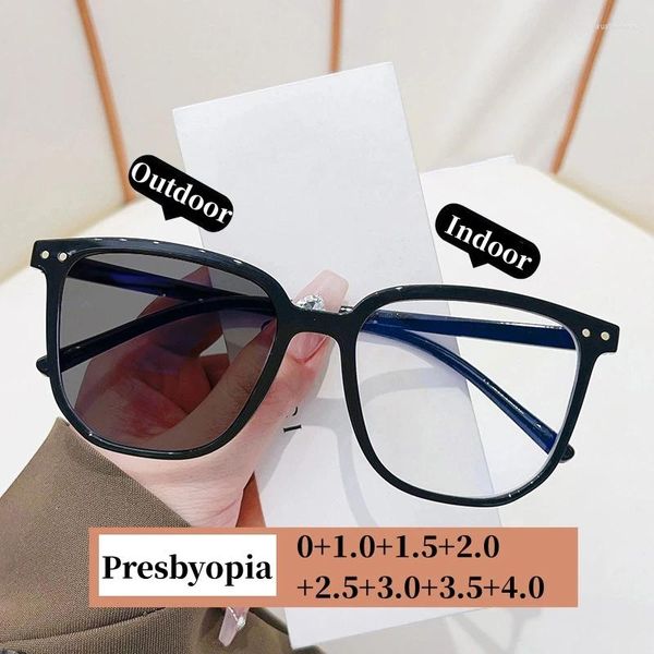 Sonnenbrille Frauen Luxus pochromisch Lesebrille trendy far Sehung Brille Rahmen Presbyopia Unisex Square Shades