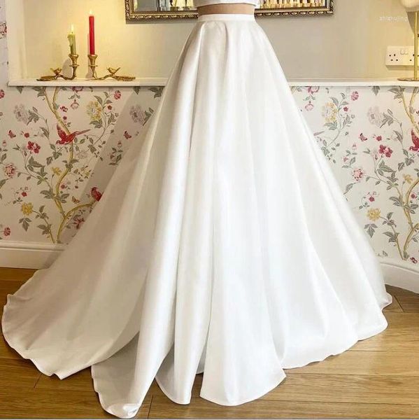 Gonne affascinante abito da ballo raso satinato personalizzato per abiti da sposa separati con gonna da ballo formale del treno 2024